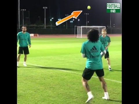TRAINING WITH TENNIS BALL: Marcelo, Modric And  Mateo Kovacic showing their skills In Abou Dhabi