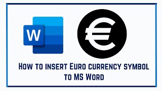 How to insert Euro currency symbol to MS Word