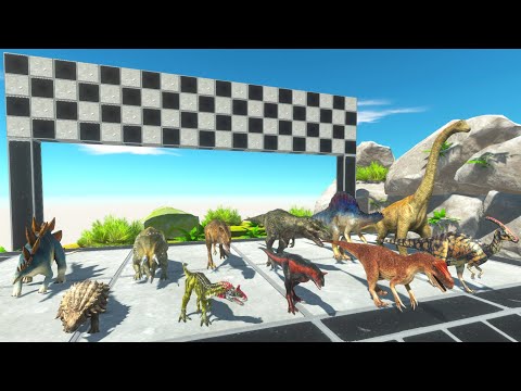 CHAMPIONS SPEED RACE ALL DINOSAURS TO EAT BUFFET PIG COLOR - Animal Revolt Battle Simulator