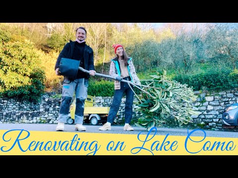 Day 140 of a big renovation on lake Como\A tree, the fireplace and the bath