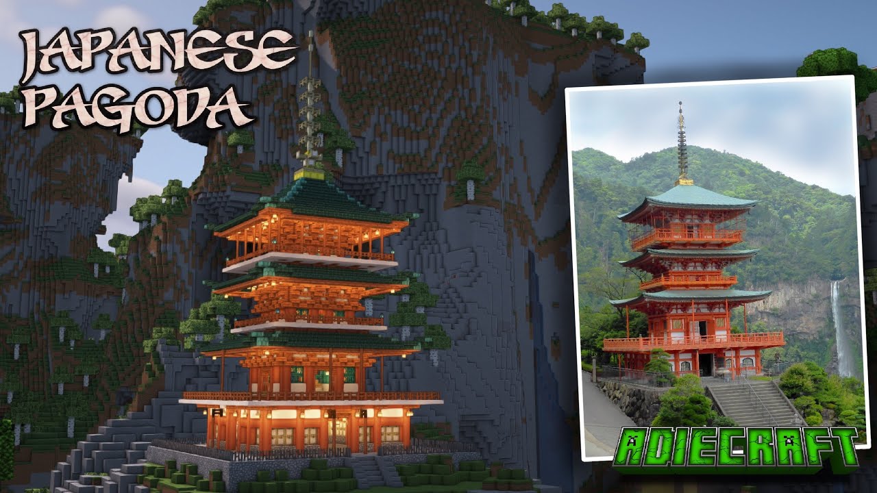 legendary builds on X: Because of some huge requests here is a japanese  pagoda design. It looks great, and it is very easy to build. #Minecraft  #Minecraftbuilds  / X