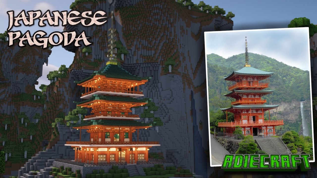 japanese pagoda i made in a creative realm! : r/Minecraft