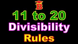11 to 20 Math Divisibility Rules
