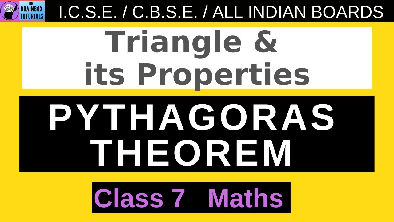 Pythagoras Theorem l Triangle and Its Properties l Class 7 Maths l Geometry Class 7