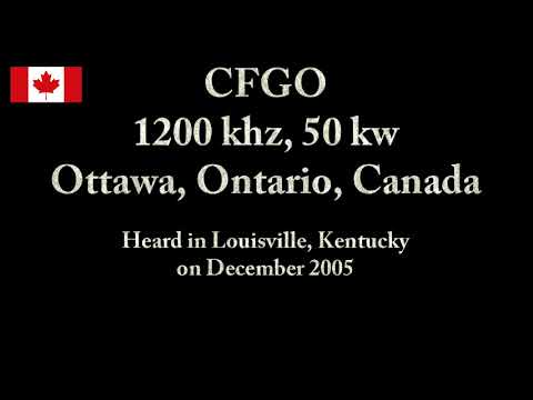 CFGO, 1200 khz, 50 kw, Ottawa, Ontario, Canada, December 2005