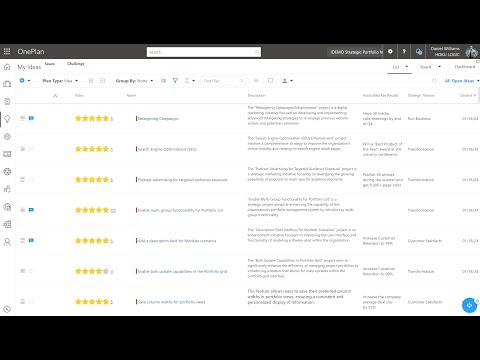 OnePlan Innovation Portal Overview