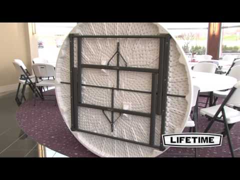 Lifetime (15) 60 in. Round Tables and Cart Combo