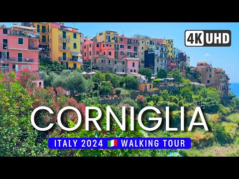 CORNIGLIA Walking Tour 4K 60fps 🌞 w/CAPTIONS  🇮🇹 Cinque Terre ITALY 2024