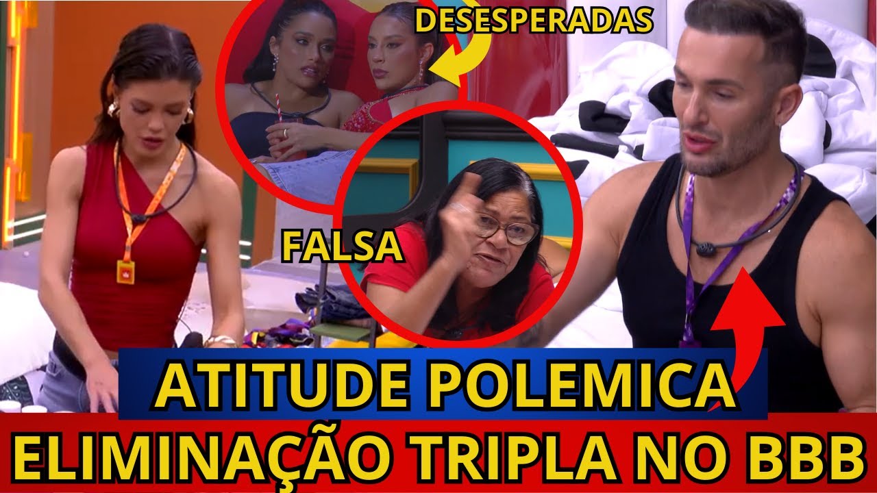 ELIMINAÇÃO TRIPLA NO BBB25, Diego TEM ATITUDO POLEMICA, Delma SUARTAE  CHAMA Aline DE FALS4,