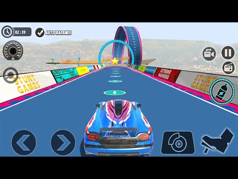 Impossible Car Tracks 3D - Blue Car Driving Simulator Stunt Levels 21-24 Completed Android Gameplay