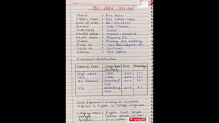 Download lagu Biodata format l How to write biodata for job l how to write a CV l Curriculum vitae l Biodata mp3