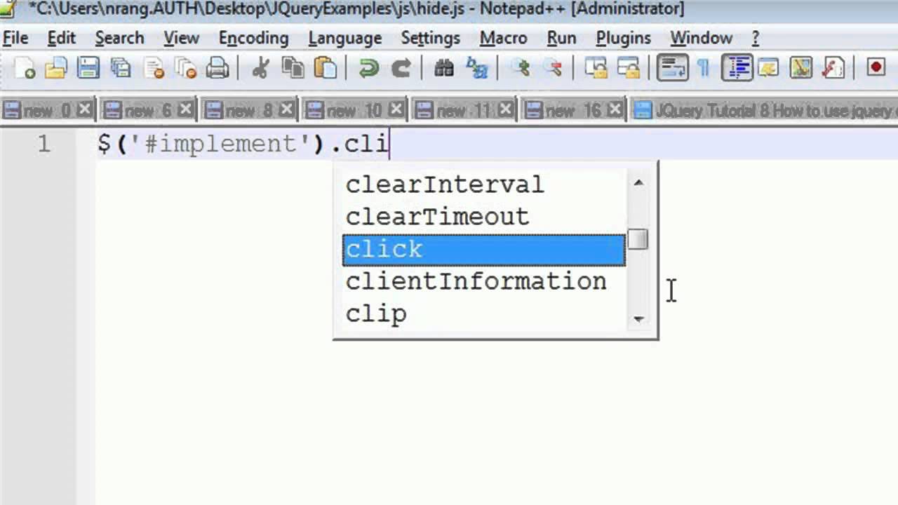 JQuery Tutorial 9 - How to write inline and external scripting using JQuery