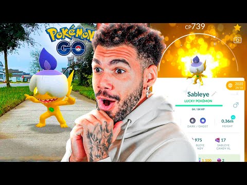 SABLEYE SHINY LUCKY COM O CHAPÉU MAIS RARO DO HALLOWEN - POKEMON GO | Cris |
