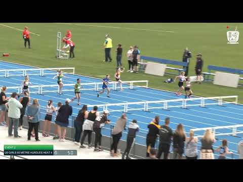U9 Girls 60m Hurdles Heat 4: 2021 State Combined Events Championships // LAVicTV