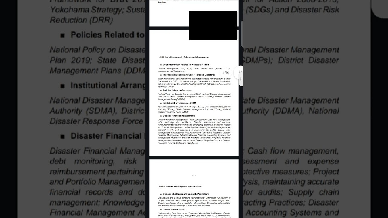 UGC NET DISASTER MANAGEMENT SYLLABUS 2024