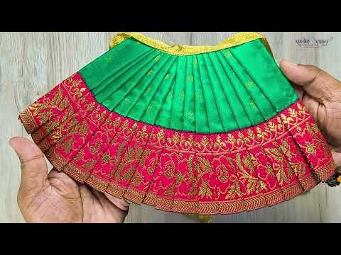Varalakshmi Handmade Cloth Dress Poshak for Navratri Festival - Size of Lehenga Height is 6 inches video