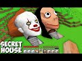 This IS SECRET BUNKER HEAD OF PENNYWISE AND MOBS in MINECRAFT - GAMEPLAY COLOR
