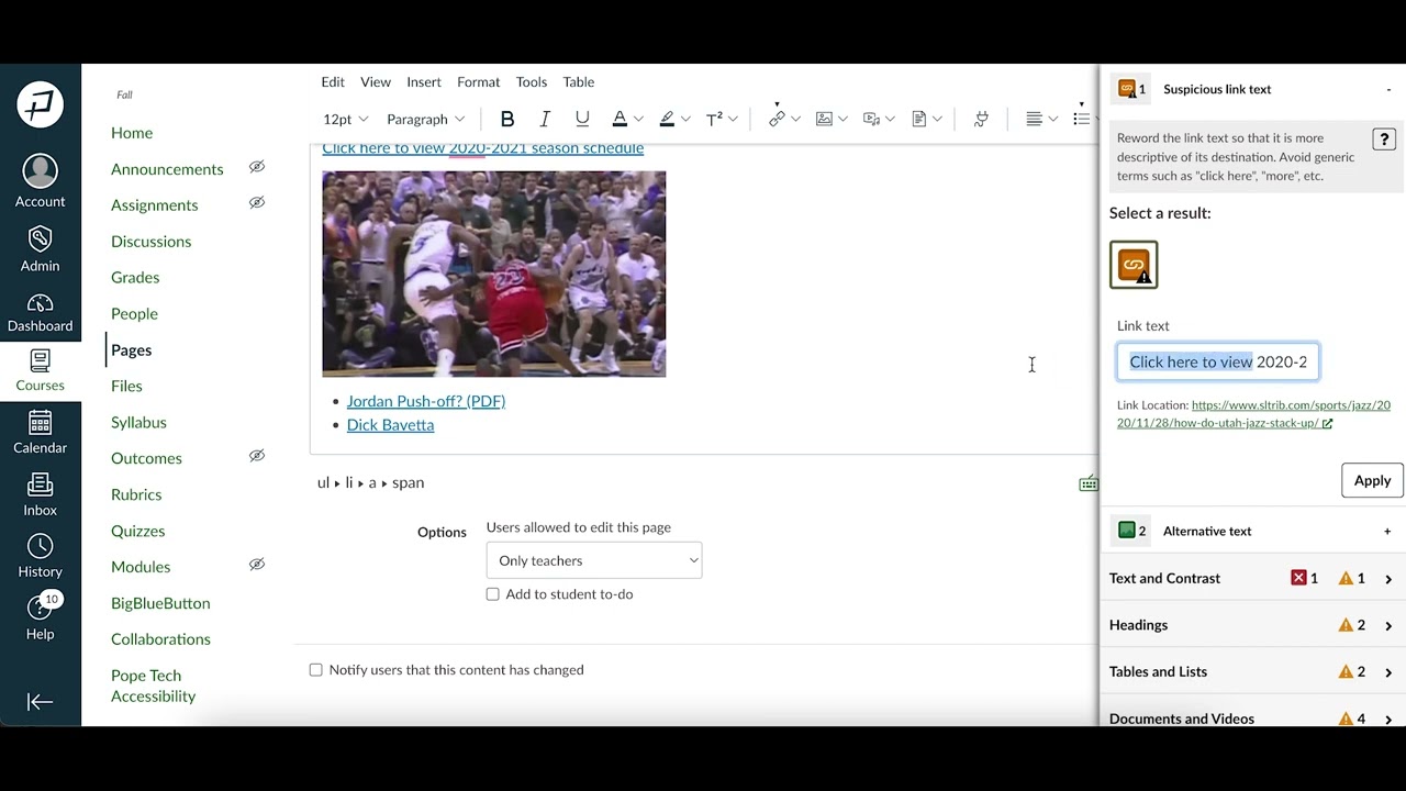 Suspicious link text - Accessibility Guide