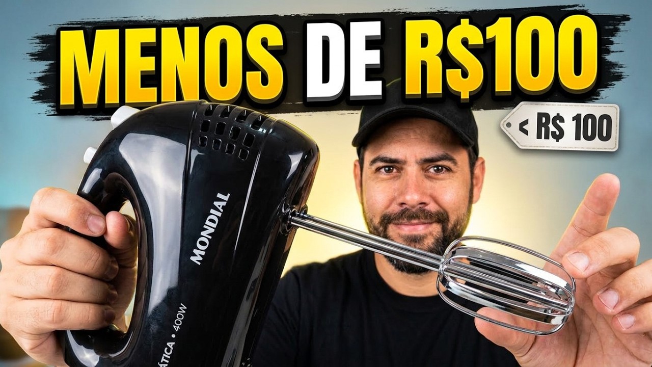 Miniatura da avaliação em vídeo de Batedeira Mondial Premium B-04 NP Preto e Inox 500W