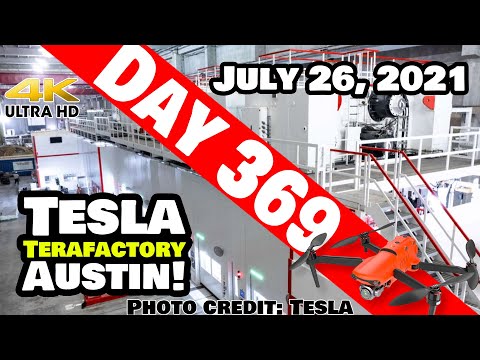 Tesla Gigafactory Austin 4K  Day 369 - 7/26/21 - Tesla Texas -  GIGA TEXAS "Q2 REPORT DAY" FLYOVER!