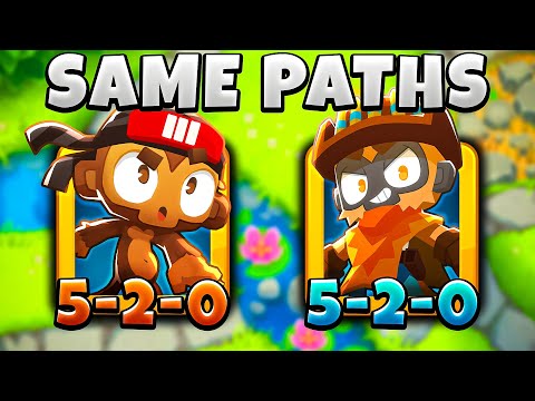 ONLY using the same upgrade path for EVERYTHING. (BTD 6)