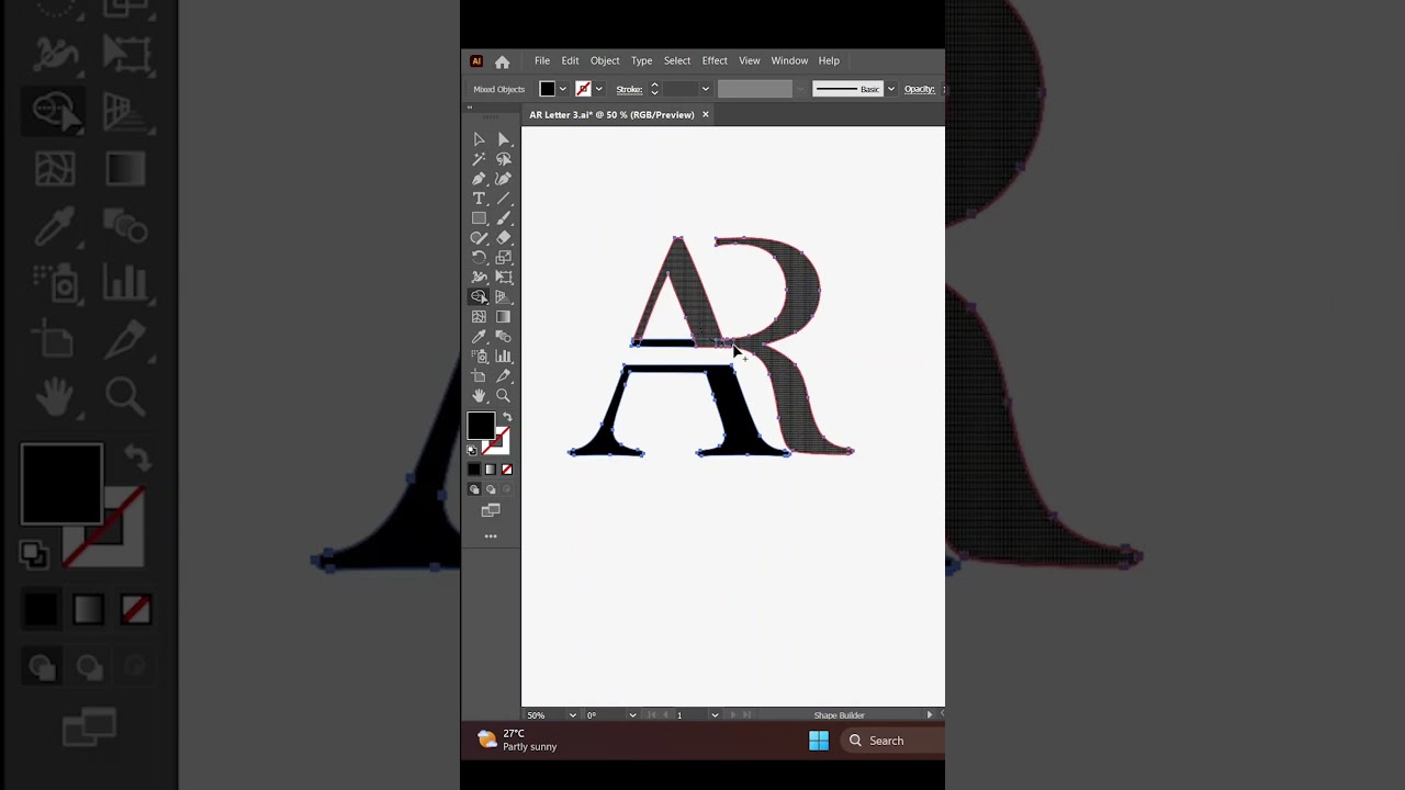 Mastering Minimalism: AR Letter Logo Design Tutorial  #illustrator  #adobeillustratortutorial