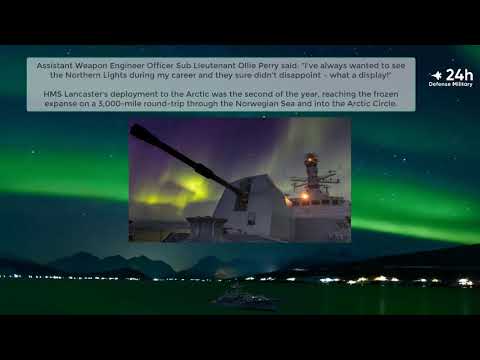 HMS Lancaster encountered the famous lights during a two week solo patrol in the Arctic