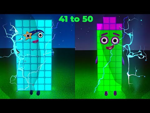 Lightning Giant Numberblocks from 41 to 50 | Minecraft Numberblocks
