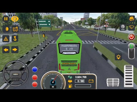 Mobile Bus Simulator: Bus Driving Game - Green Bus Passanger Transport Jakarta - Android Gameplay 3D