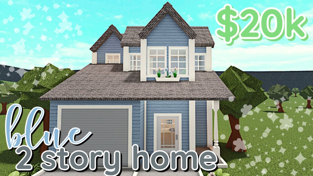 Blue 20k Bloxburg House Build: 2 Story *WITH VOICE*