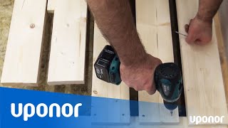 Installation af gulvvarme på tværs af træbjælkelag