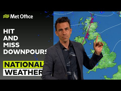 21/06/23 – Hit and Miss Downpours – Afternoon Weather Forecast UK – Met Office Weather