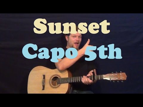 Sunset (Marques Houston) Easy Guitar Strum Chord Tutorial Capo 5th Fret