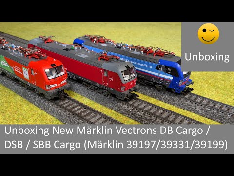 Unboxing New Märklin Vectrons DB Cargo "Das ist grün" / DSB / SBB Cargo (Märklin 39197/39331/39199)