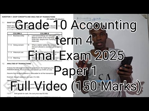 Grade 10 Accounting Term 4 | Final Exam 2025 Paper 1 (Full video)