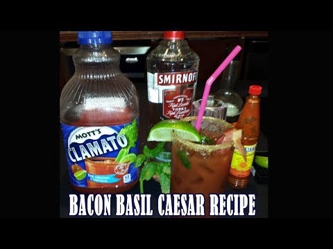 Jalapeno Bacon Basil Caesar | Best Caesar Drink Recipe Ever!