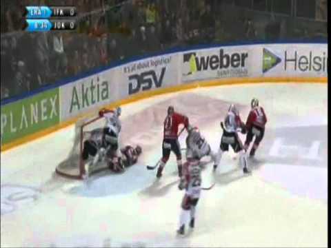 18.3.11 Jokeri - HIFK  Ossi Väänänen taklaa Mikael Granlundia