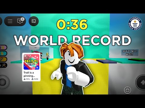 ROBLOX TROLL IS A PINNING TOWER 2 *WORLD RECORD* SPEEDRUN! (0:36)