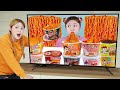 Mukbang Fire Spicy Noodle  & tteokbokki convenience store food by  HIU 하이유