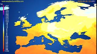 Temperature forecast Europe // modelrun: 00h UTC 2020-05-26