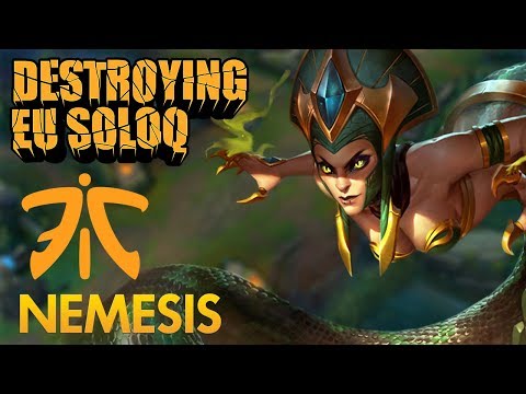 Destroying EU SoloQ: Fnatic Nemesis - Cassiopeia Mid Lane - KDA 17/4/10