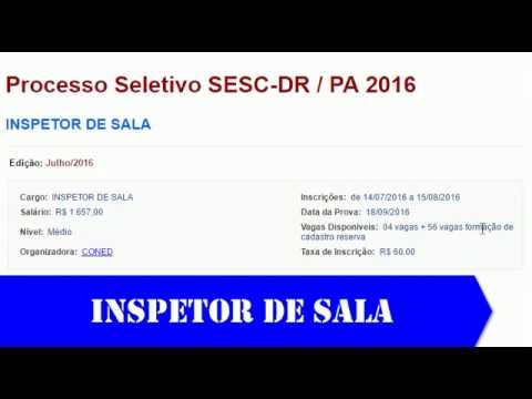 Edital Concurso SESC-DR/PA 2016 - Inspetor de Sala