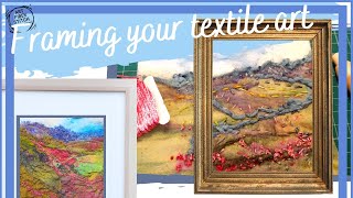 Framing tutorial on how to prepare your textile fabric art for the frame.
