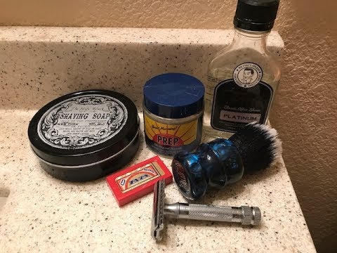 Memorial Day Shave - Prep Preshave, Zaza Blades, Merkur 34C, Wolf Whiskers Synthetic & Fine Platinum