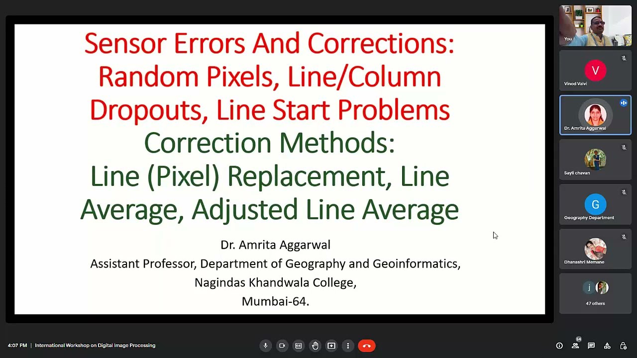 Sensor errors and corrections of Satellite Images by Dr. Amrita Aggrawal