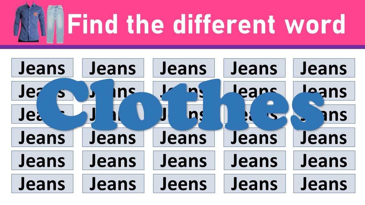 Find the Different Words | Clothes Puzzles | Odd One Out