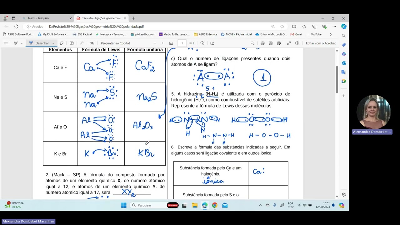 Ligações, polaridade e geometria.
