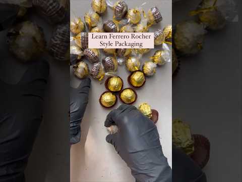Pack in Ferrero Rocher style with me #darkchocolate #chocolatetruffles   #whitechocolate