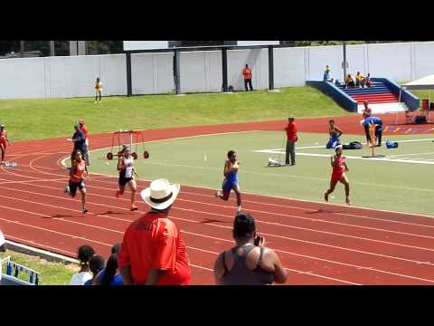 2015 USATF Gulf Association 13-14 Girls 100 Meter Dash Heat 1 Prelims 6/12/15