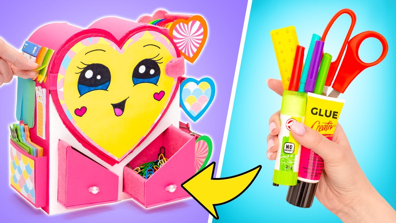 Organizador em formato de coração ❤️ Perfeito para material escolar